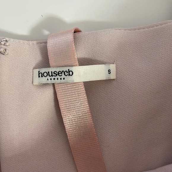 House of CB Isra Long Sleeve Georgette Corset Mini Dress in Crystal Pink Size S - Picture 13 of 14